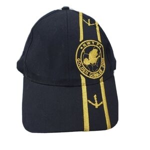 NWTF Turkey Golden Gobbler 2002 Black Gold Ball Cap Adjustable Strapback Hat VTG